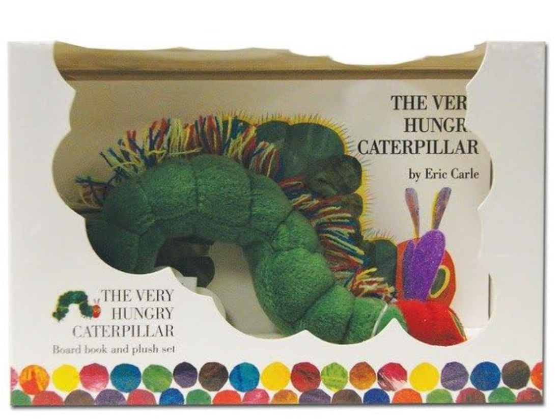 The Very Hungry Caterpillar board book and plush gift set featuring Eric Carle’s colorful caterpillar character and matching soft toy; perfect for babies and toddlers.