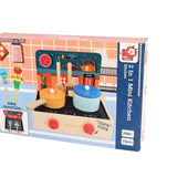 2-in-1 Mini Wooden Kitchen Play Set – 15-Piece Cooking Fun