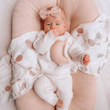 Whale Print Bamboo Muslin Swaddle Blanket | Soft Baby Blanket
