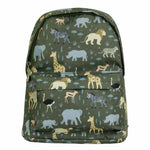 Backpack with animal pattern on a white background