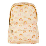 Backpack with rainbow pattern on a white background