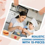 2-in-1 Mini Wooden Kitchen Play Set – 15-Piece Cooking Fun