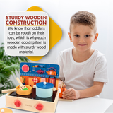 2-in-1 Mini Wooden Kitchen Play Set – 15-Piece Cooking Fun