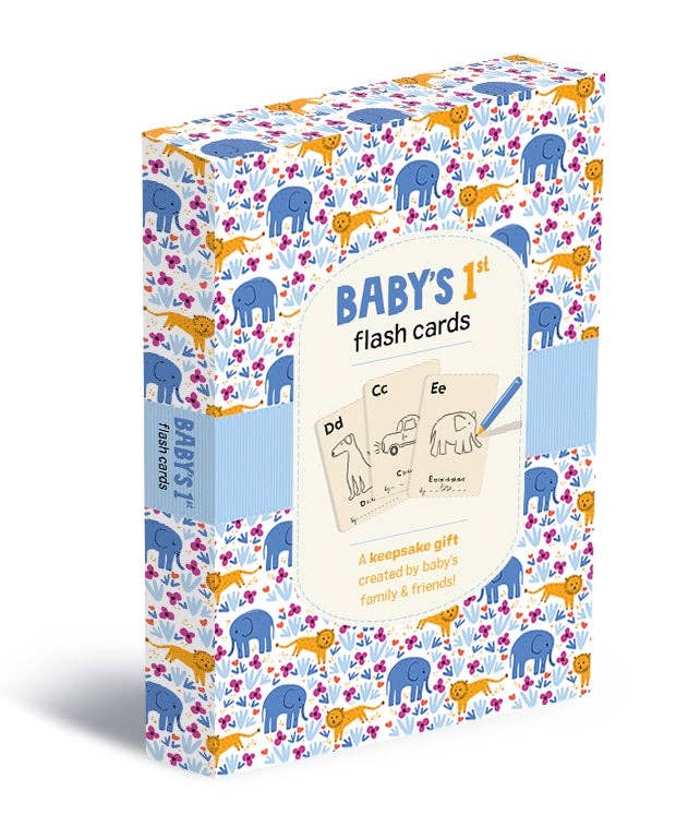 Baby’s First Personalized Flash Cards set with DIY draw-your-own ABC cards in a keepsake box for baby shower or newborn gift