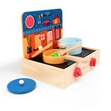 2-in-1 Mini Wooden Kitchen Play Set – 15-Piece Cooking Fun