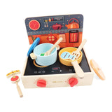 2-in-1 Mini Wooden Kitchen Play Set – 15-Piece Cooking Fun