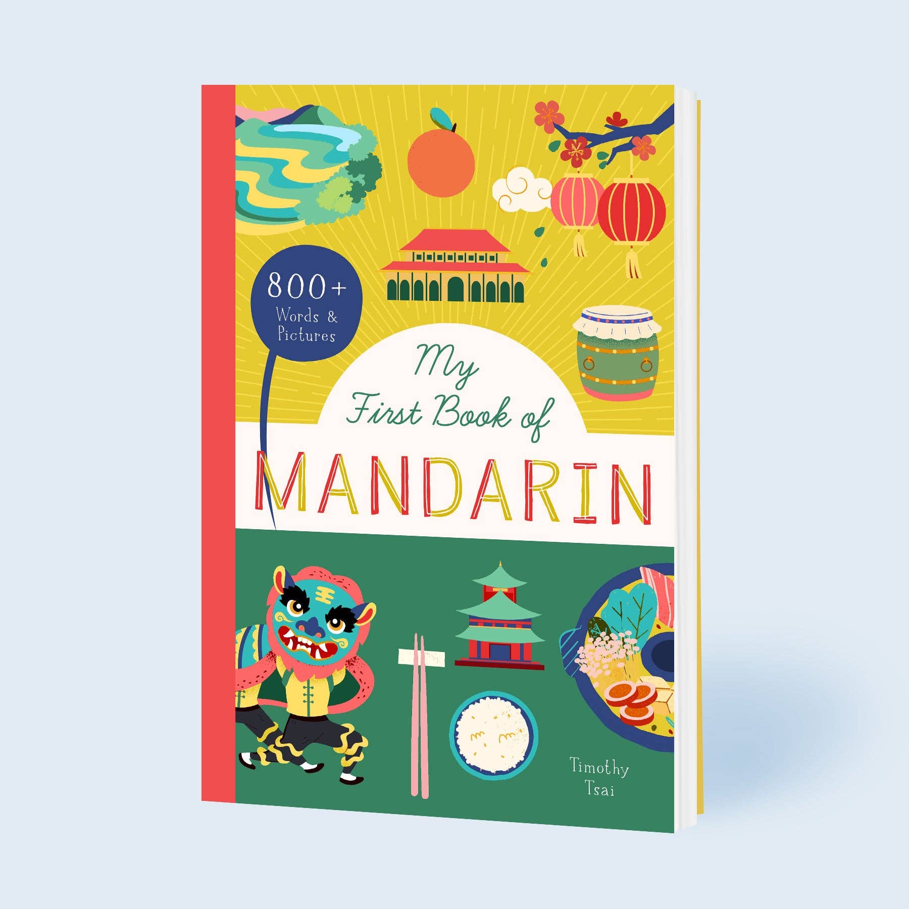 My First Book of Mandarin children’s language book cover with colorful illustrations and bilingual Chinese-English text